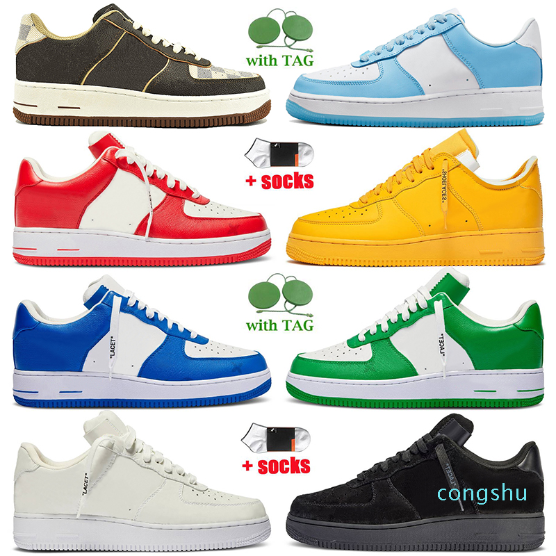 

Designer luxury sneakers reflective casual shoes Offs Women Mens 1 LVoffWhite Printing Brown Nail Art Gym Green Comet Red Black White TS Sail University Gold trainer, B24 stussys beige 36-45