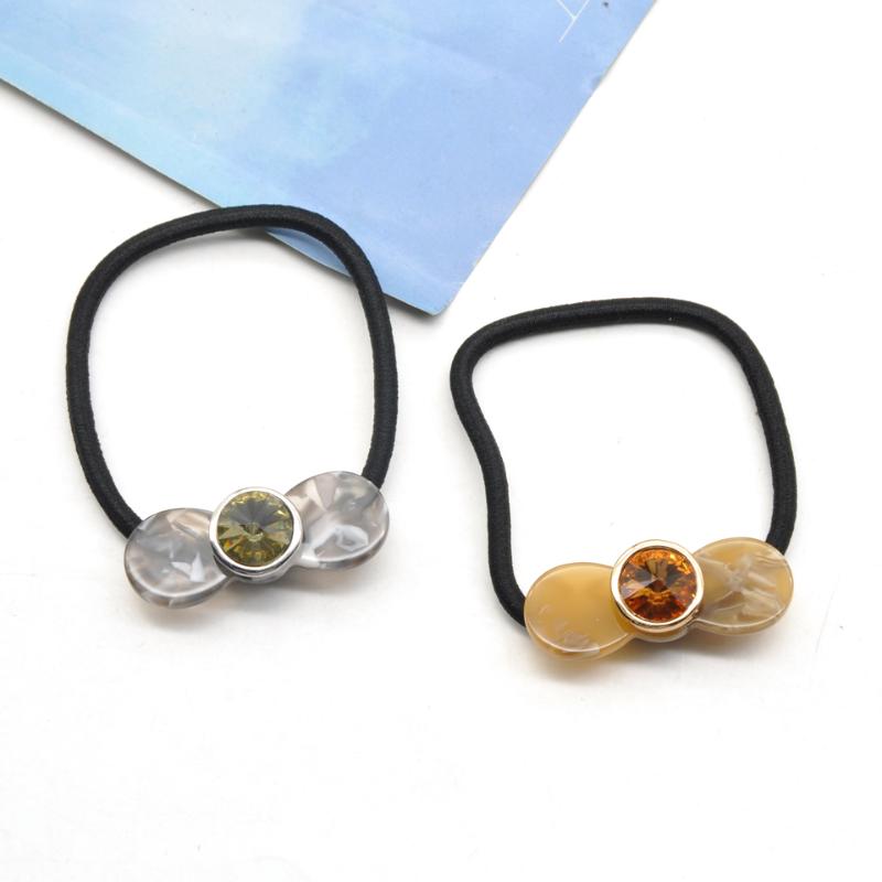 

Hair Clips & Barrettes Trendy Rehinestone Crystal Acrylic Bowknot Hairring For Women Colorful Acetate Hairbands