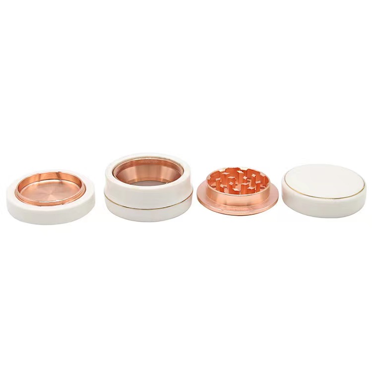 

Ceramic Grinder Diameter 63mm Copper Tobacco Grinders 4 Layers Parts Sharpstone Crusher Spice Dry Herbal Smoking Accessory Smoke Box Package