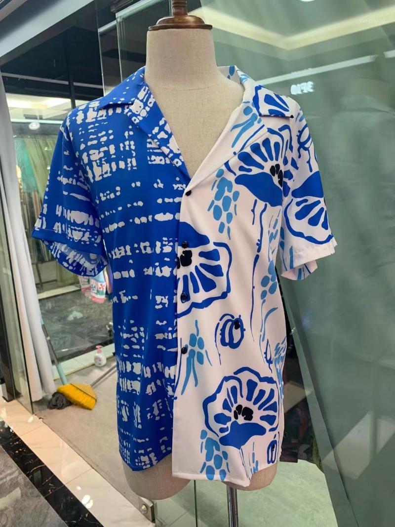 

Men's Casual Shirts UK0890 Fashion 2022 Runway Luxury European Design Party Style Clothing, As pic