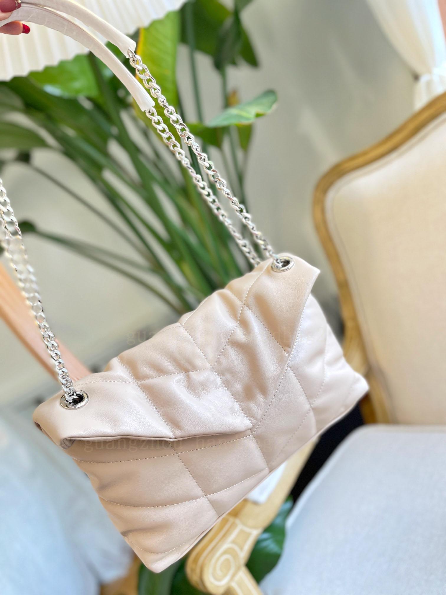 

Designer Bags LOULOU Puffer Bag Women Shoulder Bag Soft Genuine Leather Totes Luxury Handbag Crossbody Chain Detchable Strap Flap, Color1