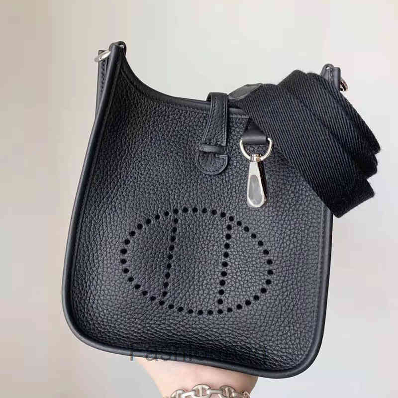 

Herms Evelyn Bags Bags Designer Women Shoulder Bag Spring Leather Bucket Togo Simple One Women's Leisure Hollow Messenger Litchi Pattern with logo YMSX, Big red