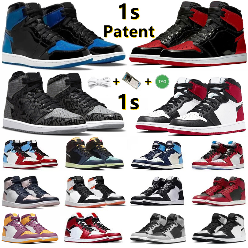

2023 Jumpman 1 1s Men Women Basketball Shoes Sneakers Rebellionaire Bred Patent Dark Mocha Marina Blue Bubble Gum Obsidian Shadow Top Fearless, Color#12