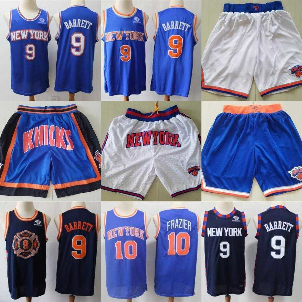 

New York''Knicks''MEN Throwback Jersey Patrick 33 Ewing Walt 10 Frazier R.J. 9 Barrett Basketball Shorts Basketball Jerseys blue, Color