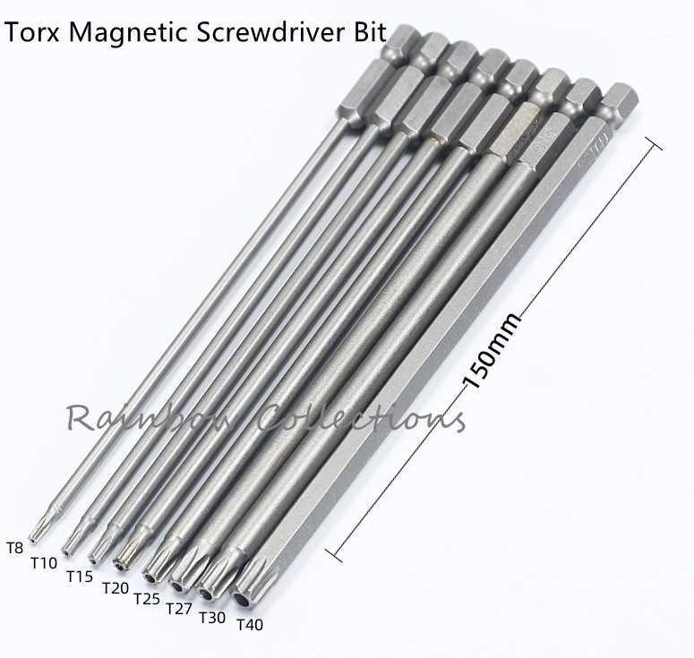 

Hand Tools 8pcs 150mm Length S2 Screwdriver Bit TORX Magnetic Air T8 T10 T15 T20 T25 T27 T30 T40