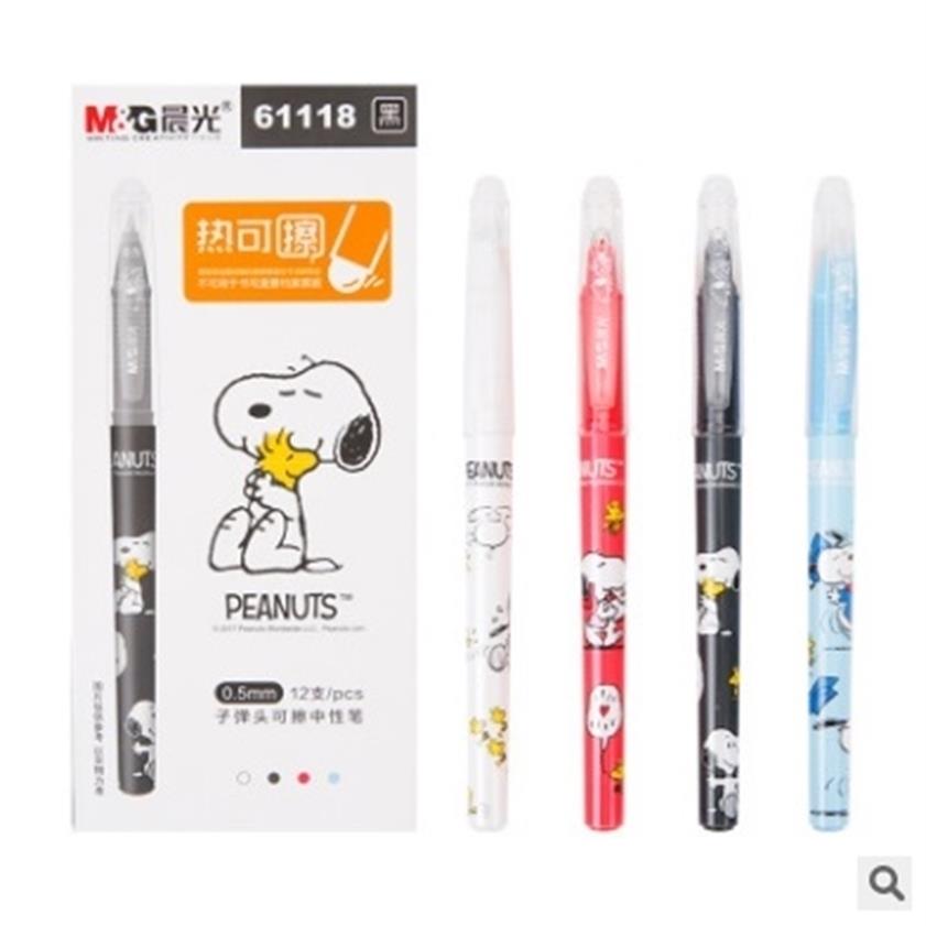 

12 PCS LOT M&G Chenguang stationery 0 5 black cute unisex heat-variable erasable pen gel pen 210330244W