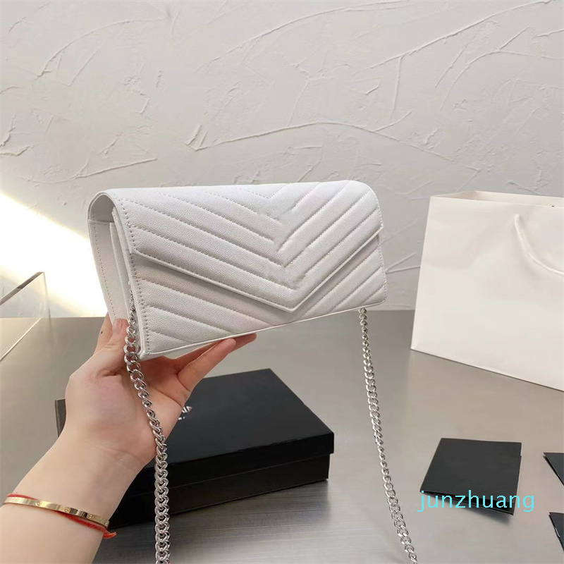 

Designer - bag classic retro quilted high quality leather envelope bagss luxury bages metal chain diagonal bags shoulder handbag, Box