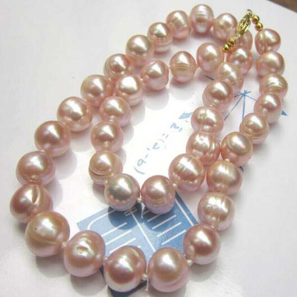 

Baroque 10-11mm South Sea Pink Pearl Necklace 14k