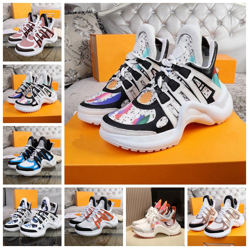 2022 Luxury Designer Archlight Runway Robes Chaussures Lace Up White Trainers Traineurs Chunky Sneakers en cuir