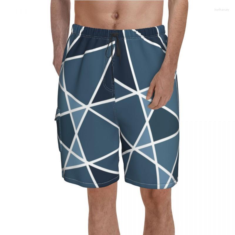

Men' Shorts Nordic Lines Board Geometric Shapes Males Pattern Beach Short Pants Printed Plus Size Swimming TrunksMen' Bert22