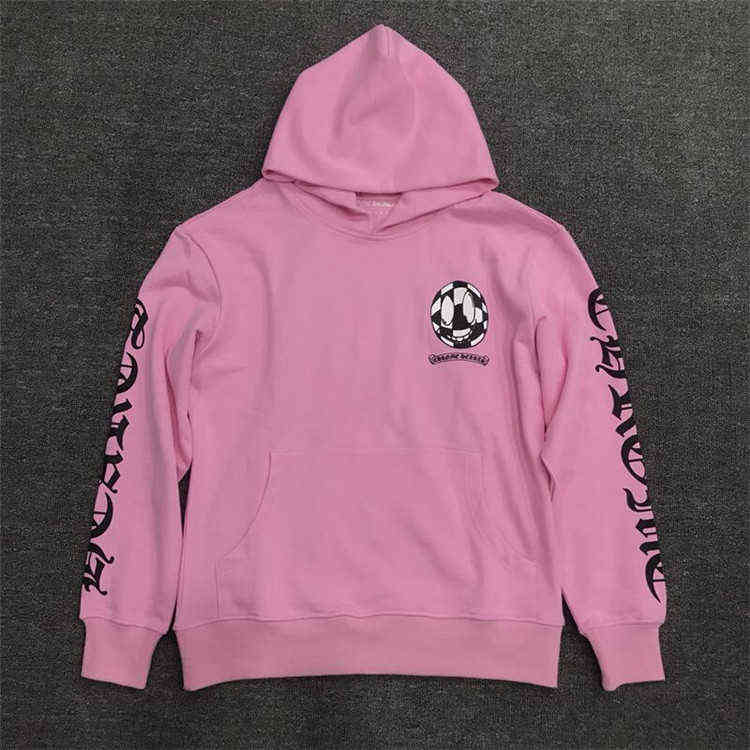 

Graffiti Trendy Pink Designer chrx Croxin Cross Black and White Check Men' and Women' Hooded Sweater