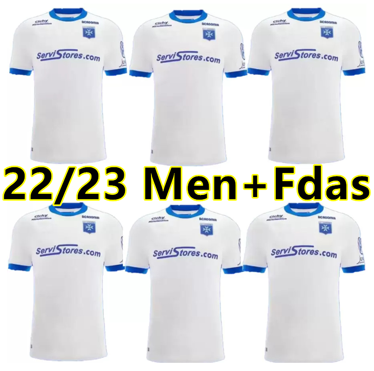 

22 23 AJ Auxerre soccer jersey home white 2022 2023 maillot de foot Gauthier Hein Hamza Sakhi Alexis Trouillet Gaetan Charbonnier Mathias Autret football shirts -XXL