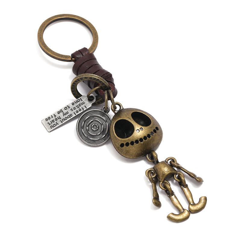 

Keychains Vintage Jewelry Halloween Gift Skull Skeleton Charm Car Men And Women Backpack Key Ring Pendant Fashion AccessoriesKeychains