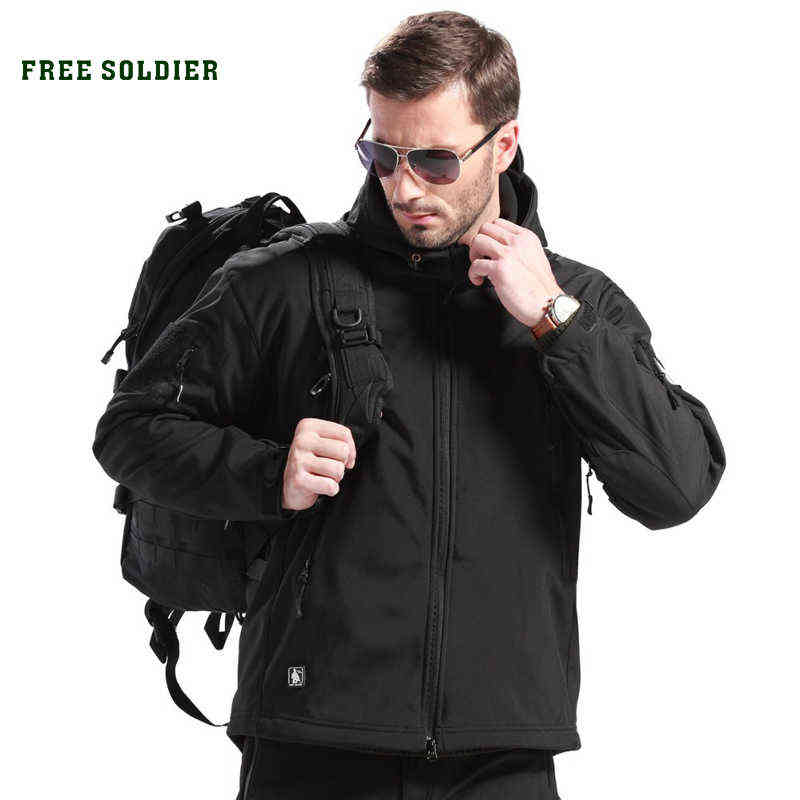 

FREE SOLDIER Outdoor Sport Tactical Military Jacket Men's Clothing For Camping Hiking Softshell Windproof Warm Coat Hunt Clothes T220811, Cp cam