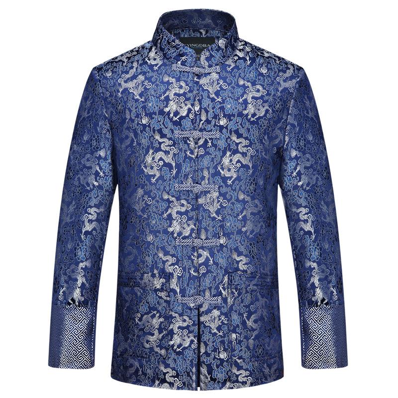 

Ethnic Clothing Traditional Chinese Tang Suit Wedding Jacket 2022 Red Silk Men Autumn Dragon Cheongsam Tops Plus Size 4XLEthnic
