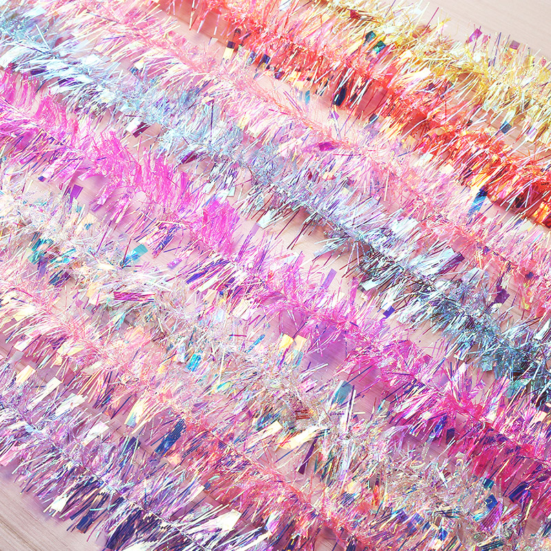 

2m Gorgeous Colorful Foil Madder Christmas Tree Garland Birthday Party Wedding Decor Thanksgiving Home Decoration Supplies, As described