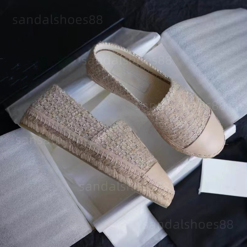 

Espadrilles Designer Shoes Woman Famous Fashion Sandals Soft Leather Woven Ballet Flats Loafers Espadrille Platform Fisherman Casual Slip on Comfy Loafer