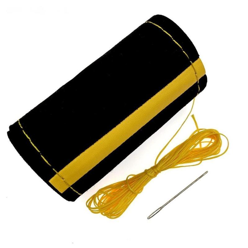 Couvre-volant 37/38 cm Matériau en daim jaune Housses de voiture de style automobile Housses de voiture antidérapantes absorbant la sueur Housse