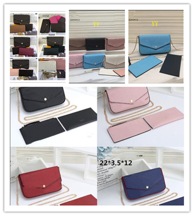 

hot sell women Designer Bags 3piece Set Purse Handbags Chain Shoulder Crossbody Bag Handbags New Style, Letter+red lining
