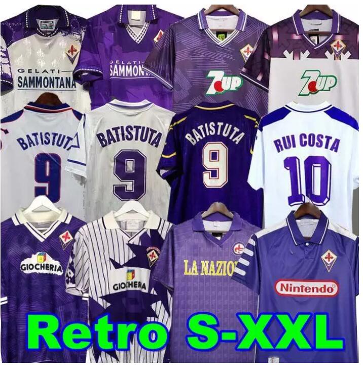 

1992 1993 retro FIORENTINA 98 99 RUI COSTA BATISTUTA Retro Long sleeve soccer jersey football shirt camiseta futbol maillot de foot 999, Black