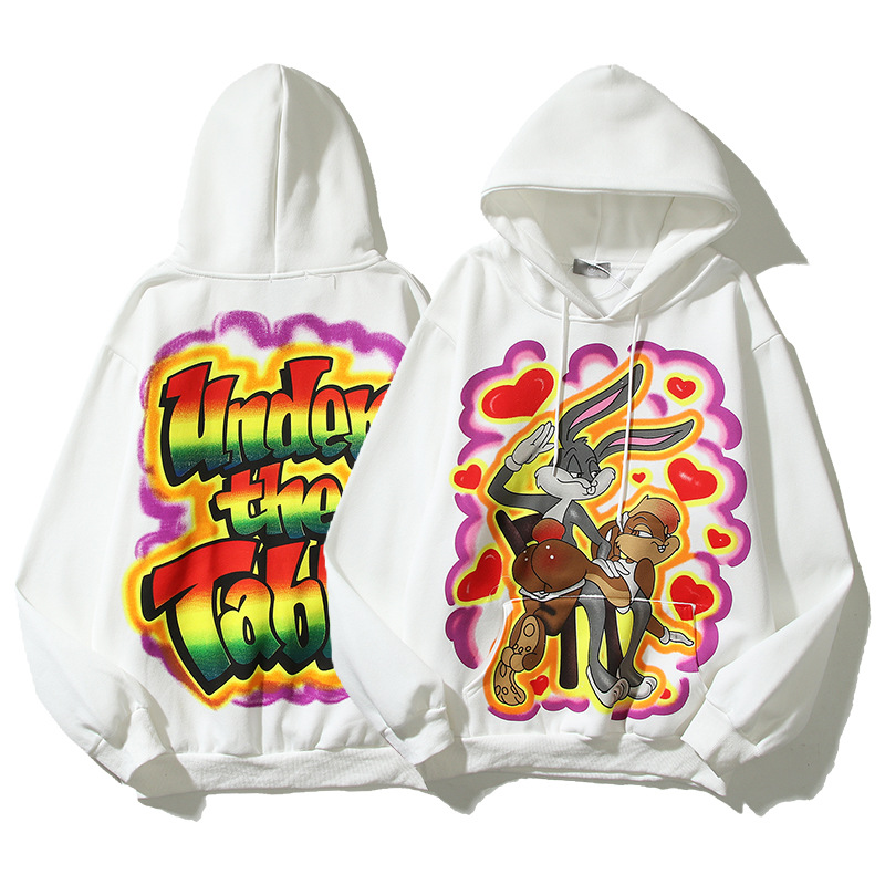Sweats blancs dessin animé sweats à capuche imprimés hommes femmes pull de haute qualité impression Hoode Hip Hop pulls 22FW