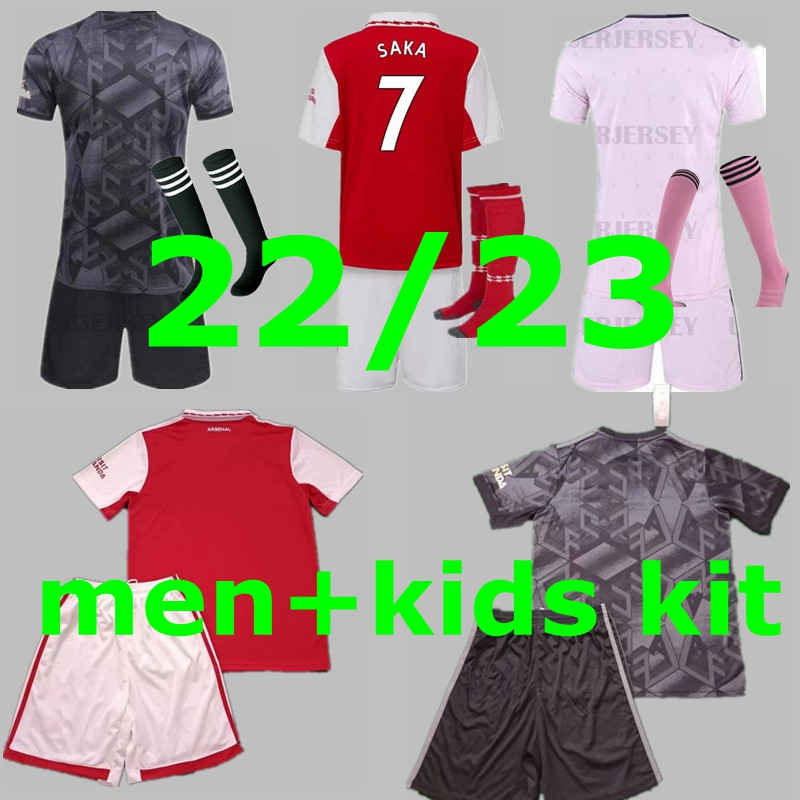 

THOMAS PEPE SAKA TIERNEY SMITH ROWE soccer jerseys 21/22/23 TAVARES SAMBI ODEGAARD NKETIAH 2022 2023 football shirt Kids kit uniform MARTINELLI Whiteout TOPS player, Red