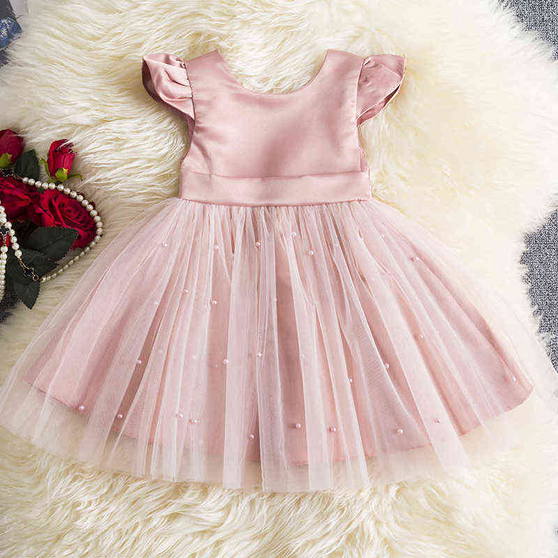 

2021 Girls Baby Summer Dress Wedding Birthday Party Fluffy Lace Dress 1-5 Y Toddler Dress Elegant Tutu Vestidos Kids Clothes G220506, Gold