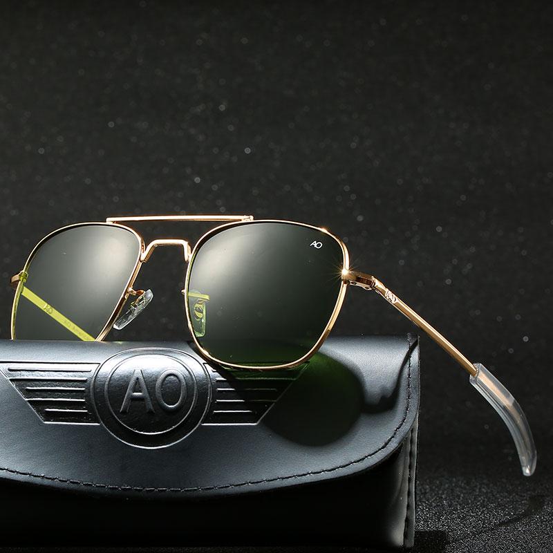 

Sunglasses With Case Aviation AO Men Designer Sun Glasses For Male American Army Military Optical Glass Lens Carton