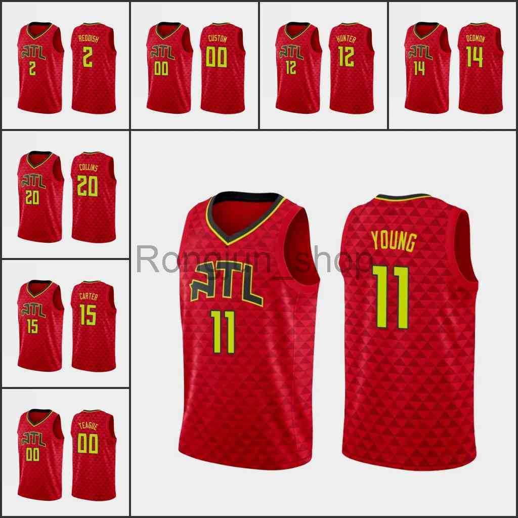 

2021-22 75th Anniversary Printed Mens Basketball Atlanta Vince Carter Trae Young De'andre Hunter John Collins Jeff Teague Dewayne Dedmon