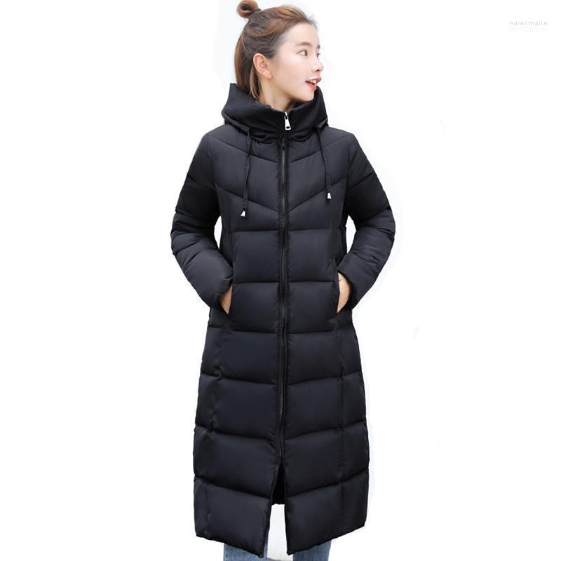

Hooded Winter Jacket Women 2022 High Quality Female Womens Coat Outwear Long Parka Warm Thicken Jackets LJ0831 Kare22, Black