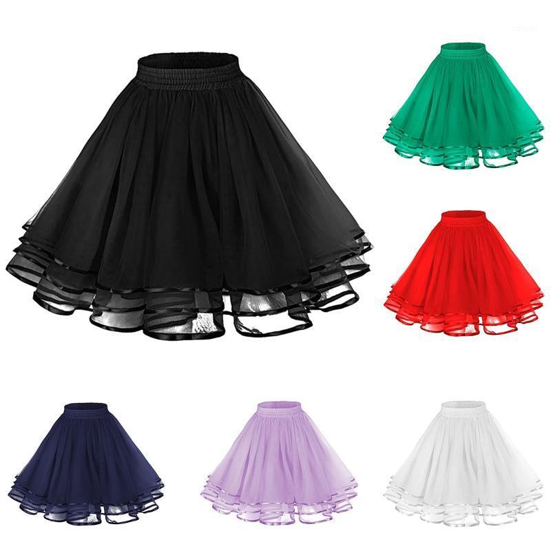 

Skirts Summer 2022 Women's Basic Versatile Stretchy A-line Flared Casual Mini Skater Skirt Tutu High Waist Mesh, Black