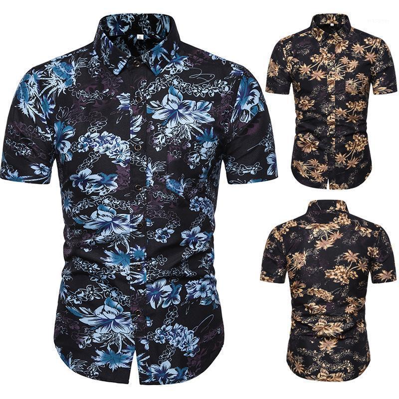 

Men's Casual Shirts Top Selling Product In 2022 Summer Fashion Short-sleeved Floral Shirt Trendy Handsome Hawaiian Clothing, Blue