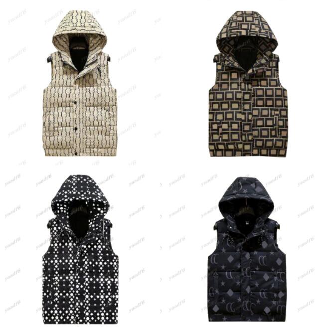 

2022 New High Quality Men's Vest Outdoor Leisure Sports Loose And Comfortable Full Printed Letters FF Thick Hooded Sleeveless Cotton Jacket For Women, 07