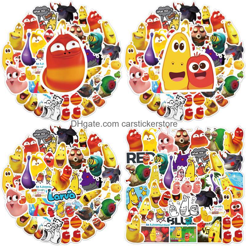 

Car Stickers Carstickerstore 50pcs Larva Hilarious Bug Crow Suitcase Notebook Scooter Water Cup Waterproof Sticker 18EYS, Customize