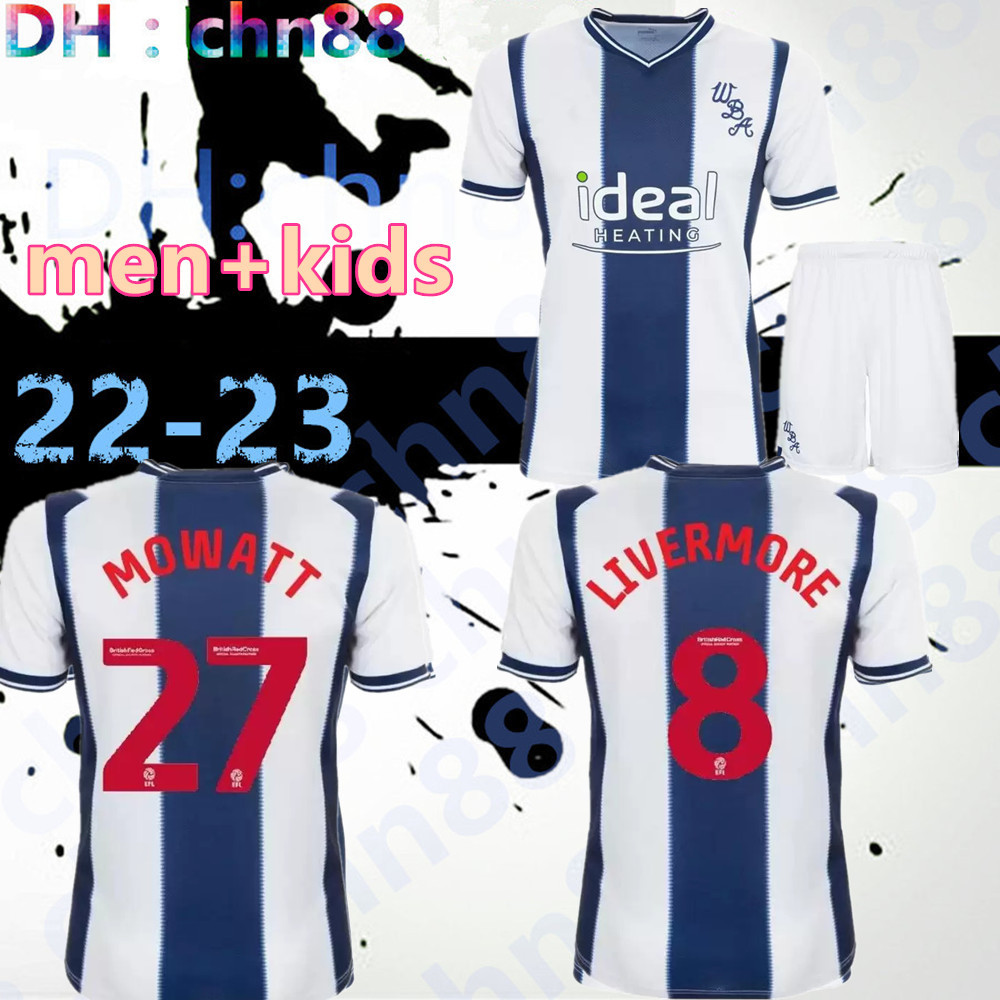 

22 23 WEST Bromwich Soccer Jerseys LIVERMORE DIANG BRUNT Albion football shirt 2023 2022 Home Away Robson-Kanu PHILLIPS Men Kids Kits sets uniforms, 22-23 home kit