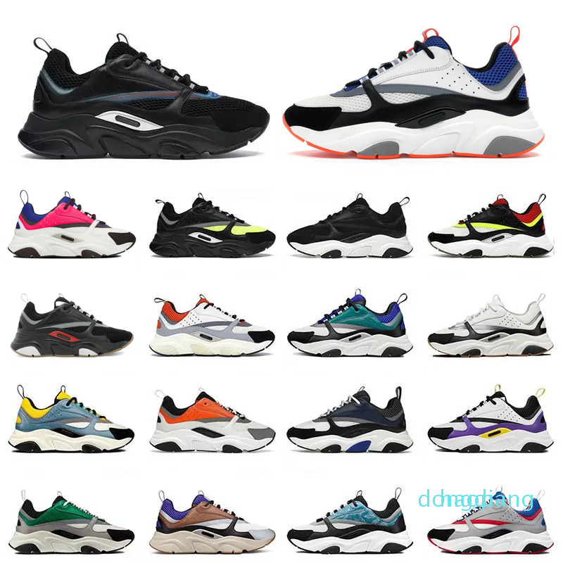 

Luxurys Designers B22 B23 Casual Shoes Men Women Canvas Calfskin Obliques low Reflective White Black Technical Knit Retro Reticulate Trainer, 39