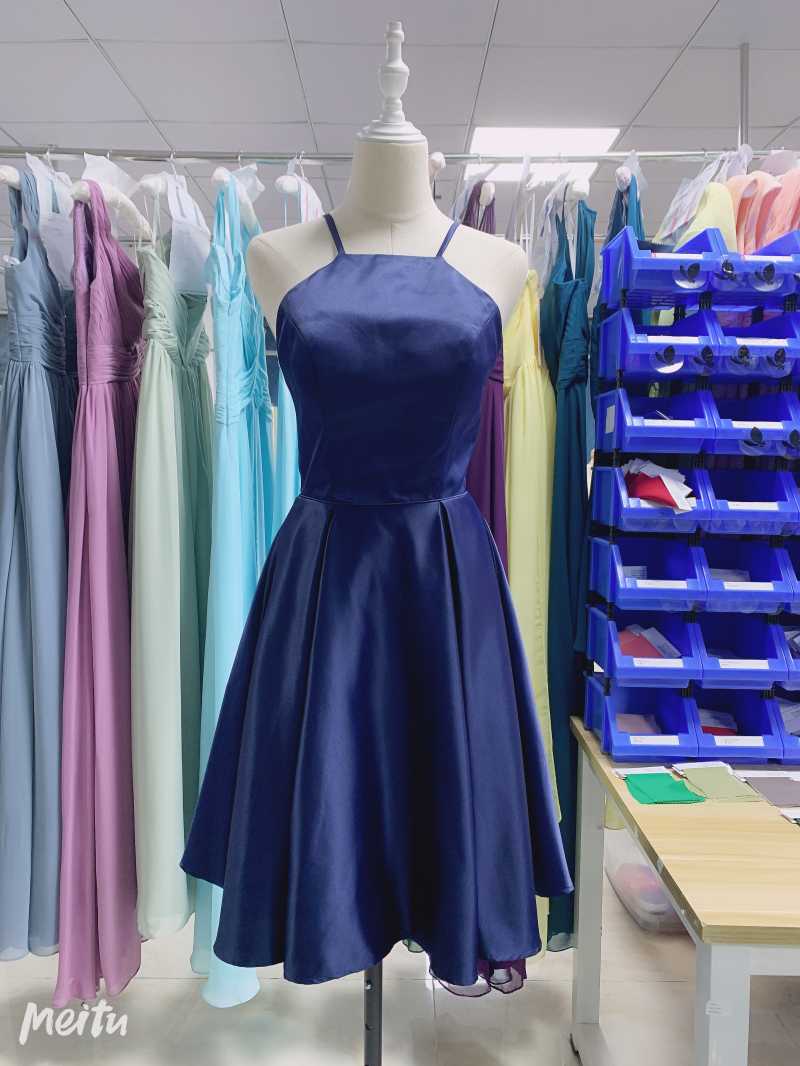 

Party Dresses Classic Blue Satin 2022 Dress Luckgirls Embroidery Print V-neck Knee-length Beauty Homecoming DressesParty, Beige