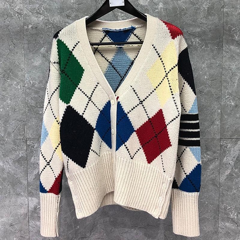 

Men' Sweaters Fashion Men Women Slim Cardigans Clothing Thick Argyle White V-Ncek Wool Autumn Winter Casual CoatMen' Olga22