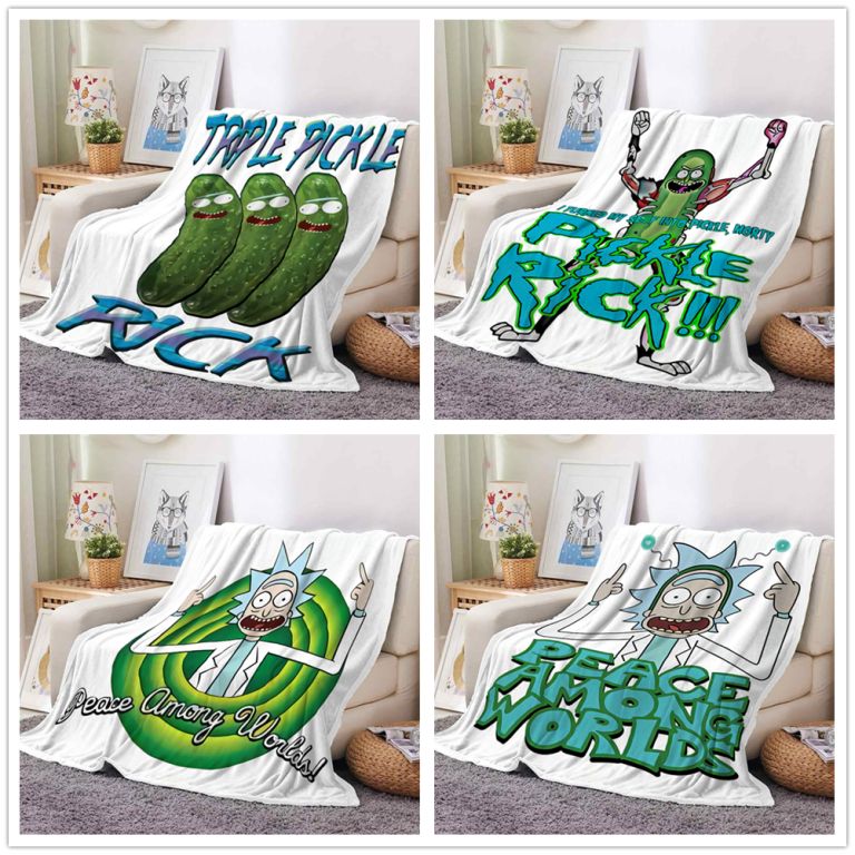 Adult Animation Rick and Morty cool 3D print blanket Household rectangle single layer flannel air conditioning cloak blanket-29-image-759744884