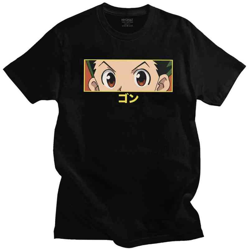 

HXH GON EYES T-shirt Homme Pure Cotton Hunter x Hunter Tee Shirts Round Neck Short Sleeve Japanese Manga Anime TShirt Merch Gift G220512, Forest green