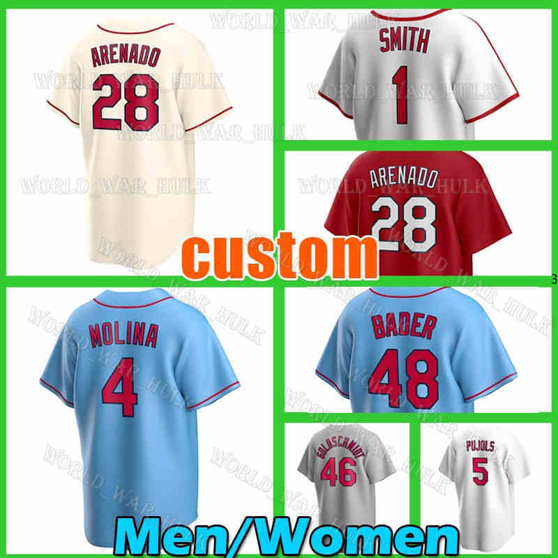 

28 Nolan Arenado Baseball Jersey St. Louis''Cardinals''Yadier Molina Harrison Bader Albert Pujols Adam Wainwright 46 Paul Goldschmidt Ozzie Smith Matt Carpenter, Men custom retro(h q)