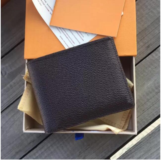 

New Paris Plaid Style Mens Wallet Fashion Men purse Special Canvas Multiple Short Small Bifold Wallet With Box and dust bag 6 colors High Quality, Come with the box