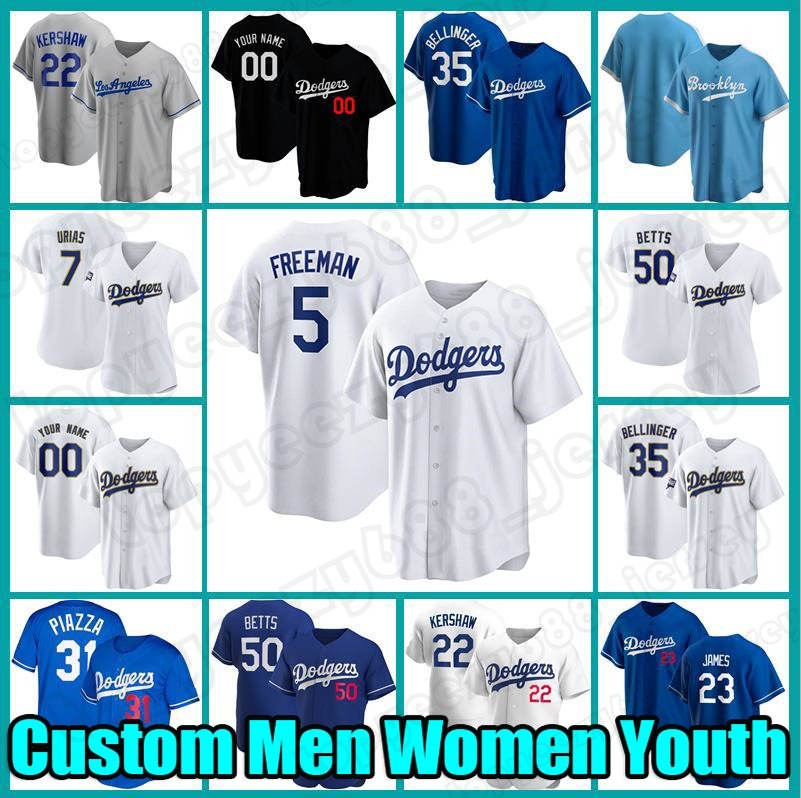 

50 Mookie Betts Custom Jerseys 5 Freddie Freeman Dodgers''Baseball 7 Julio Urias Cody Bellinger Clayton Kershaw Max Muncy Justin Turner Chris Taylor Mike Piazza, Custom new cool base(daoqi)