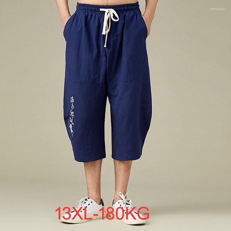 

Men's Pants Summer Men Home Wear Sleep Cotton Linen Chinese Style Vintage Straight Plus Size 13XL 9XL 10XL 12XL StretchMen's Bert22, Black