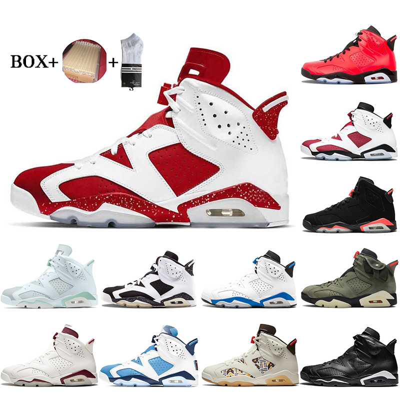 

JUMPMAN 6 6s Oreo Mens Basketball Shoes Midnight Navy Maroon Mint Foam British Khaki Triple Black Infrared White Electric Green Carmine Georgetown UNC Sneakers 40-47, 18