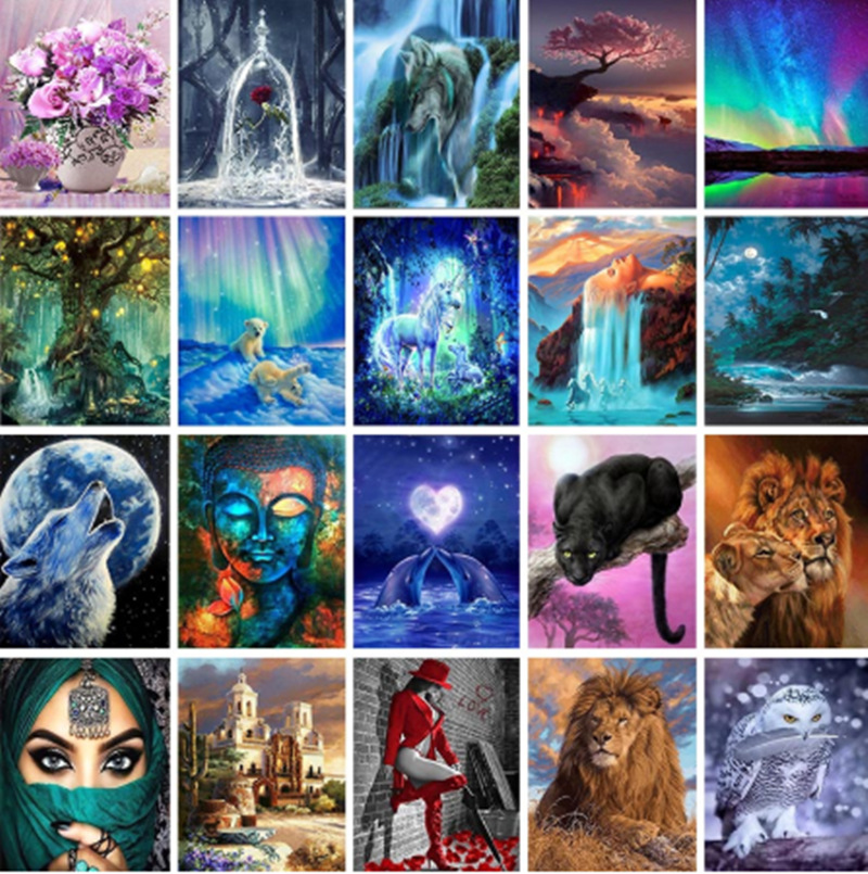 

5D DIY Diamond Art Kit Painting Cross Ctitch Kits 300 Pattern Wall Sticker Mosaic Diamonds Embroidery Painting Home Decor Gift