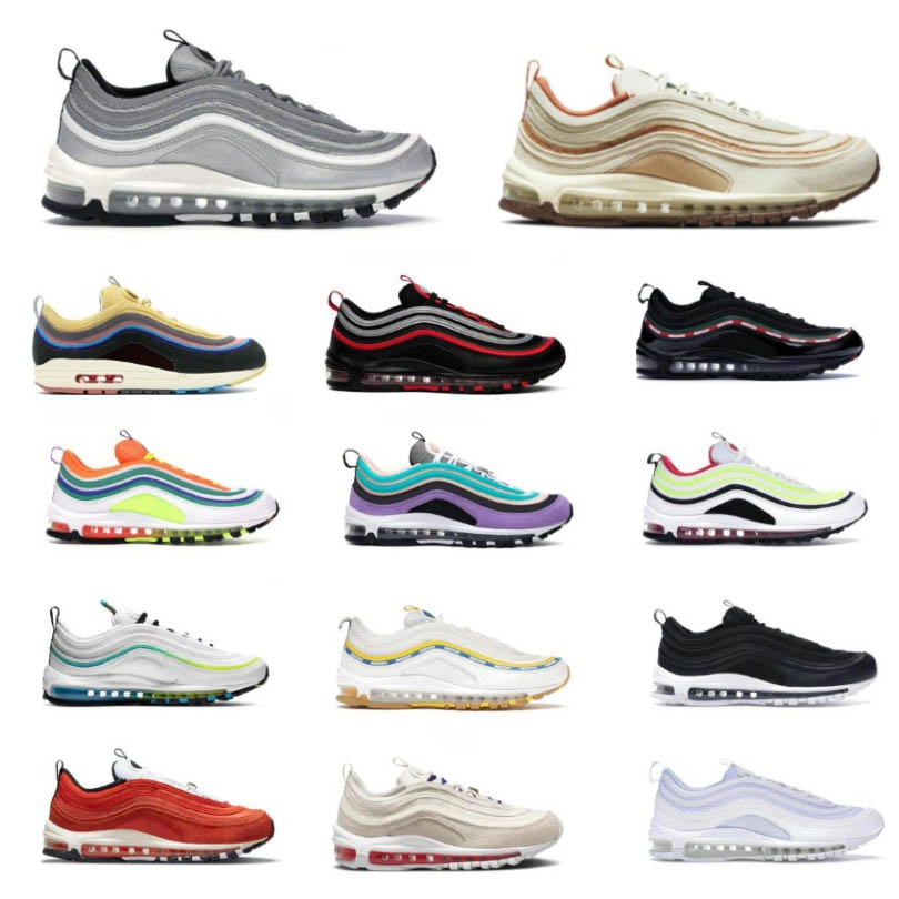 

Casual High Quality 97 Boots Mens Running Shoes Plat Bred Royal Triple Black White 97s Silver Throwback Future Game Men Women A i r Cushion Sports Sneakers AA22-24, Pic