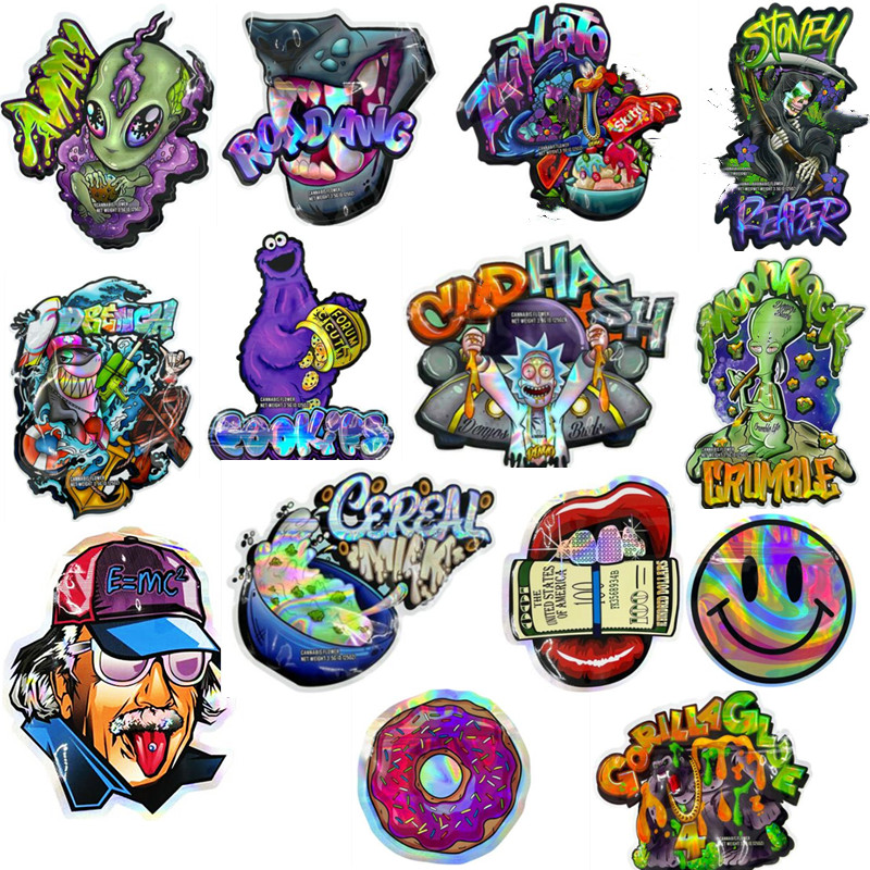 

holographic shape mylar bag die cut edibles package zkitlato cereal milk moonrock grumble 12 styles 200pcs dhl do custom