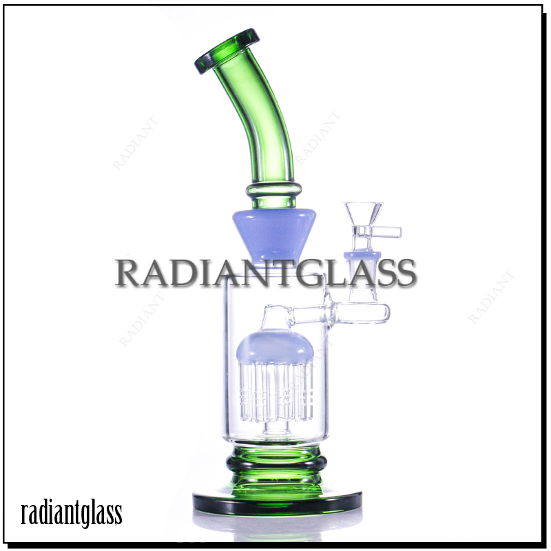 

Hookahs 11.53 Inches Glass Bongs Bent Neck 8-Arm Tree Percolator Bong