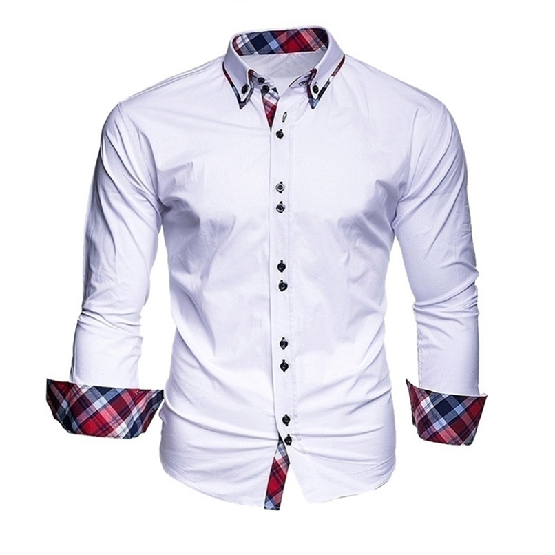 

Mens business longsleeved slimfit formal casual shirt Camisa Masculina size S3XL 220728, Blue